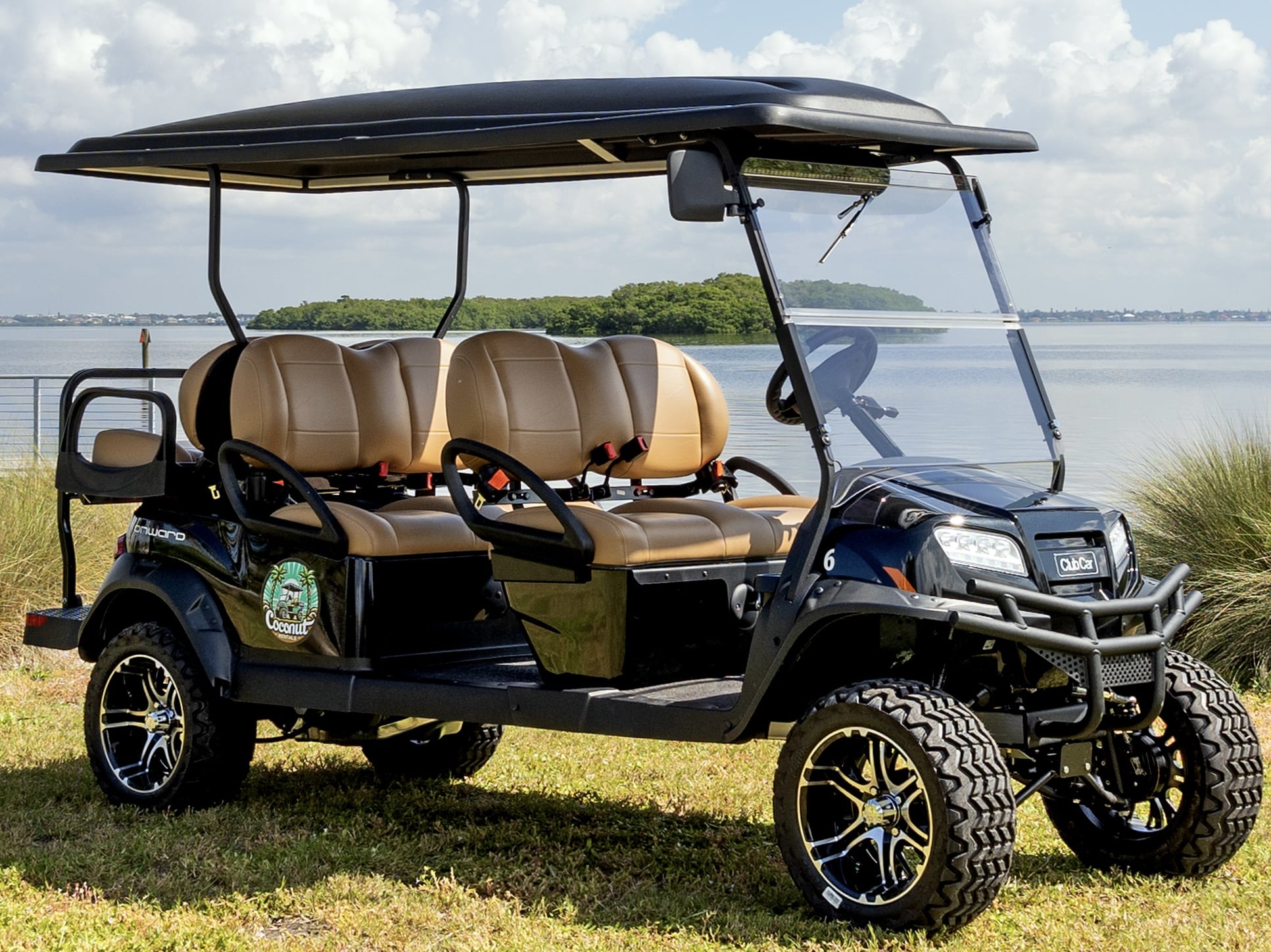 6 Passenger golf cart for rent on Anna Maria Island
