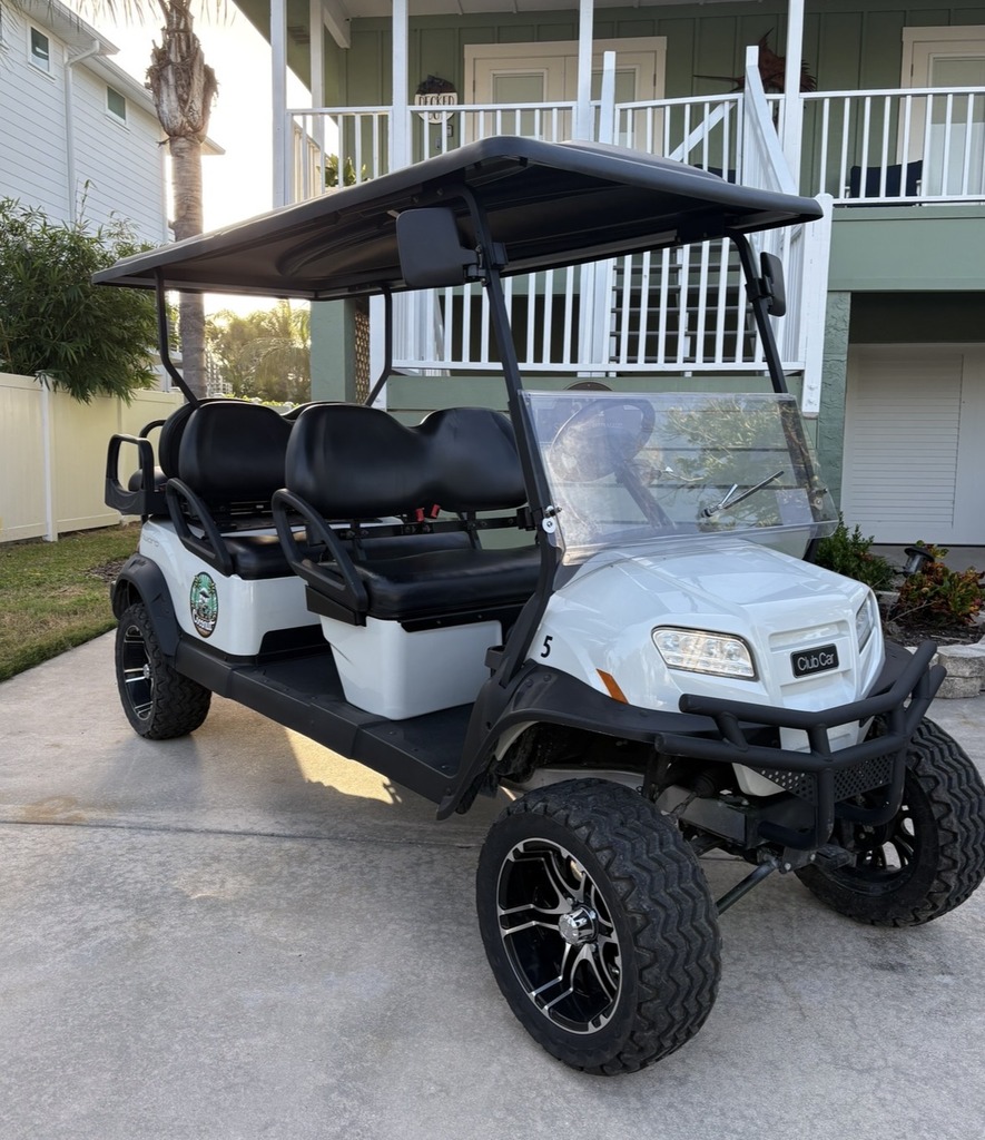 Golf cart parked on Bradenton Beach Golf cart parked on Bradenton Beach
